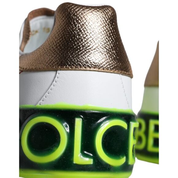 Dolce & Gabbana White Leather Portofino Low Top Sneakers Women\'s Shoes
